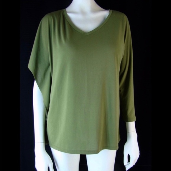 Charming Charlie Asymmetric One Sleeve Fancy Top Women’s Size S, black - Picture 3 of 12